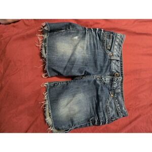 Guess Denim Shorts Womens 27 Frayed Cut Off Medium Wash Jeans